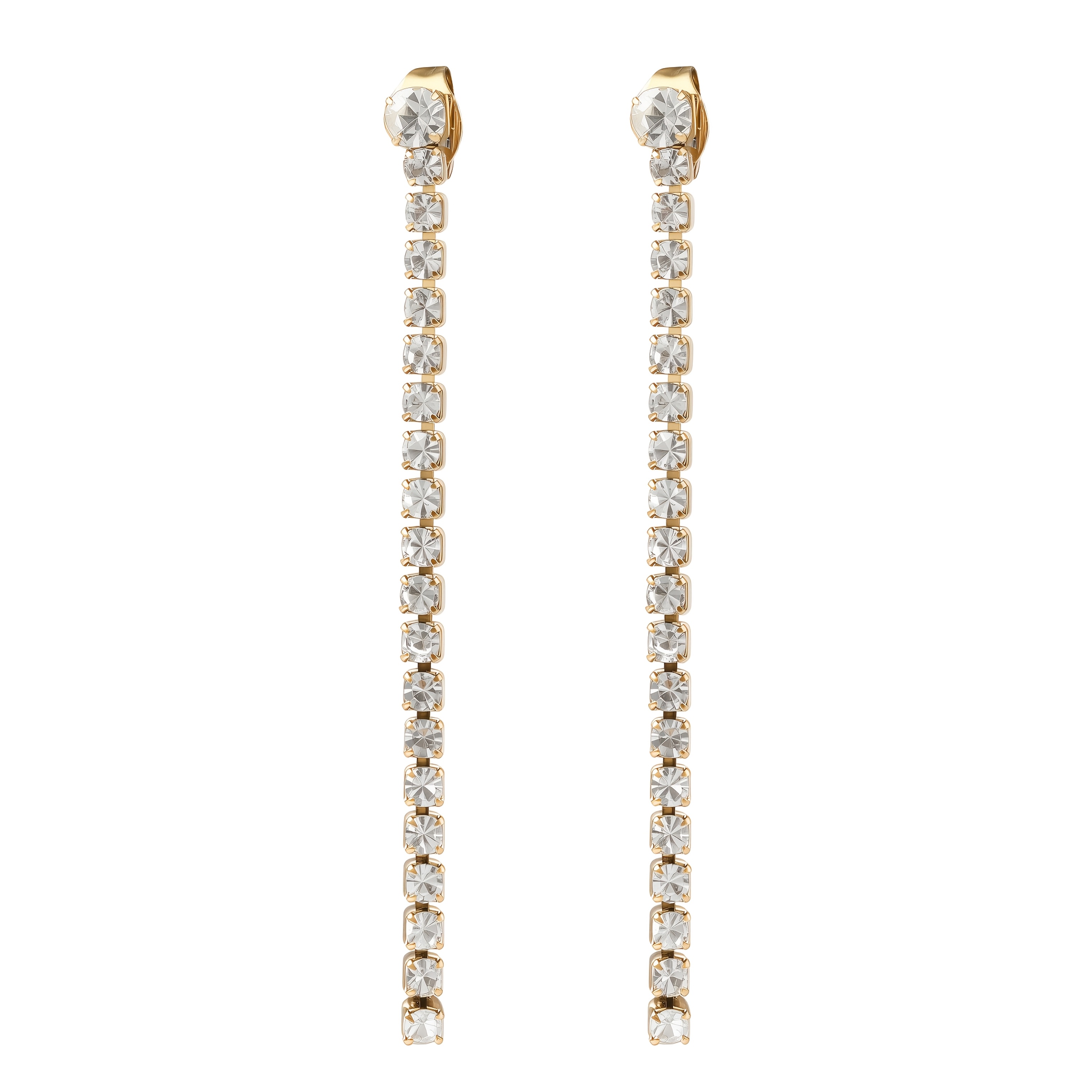 Women's Trendy Long Tassel Zirconia Stud Earrings, 12 Colors Available